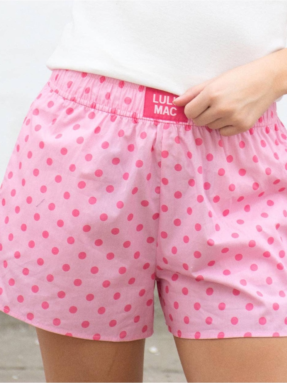 Lulu Mac Youth Light Pink/ Pink  Polka Dot Boxer Shorts
